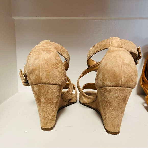 J.Crew Tan Suede Watson Wedge Sandals, Size 9 - Picture 6 of 6